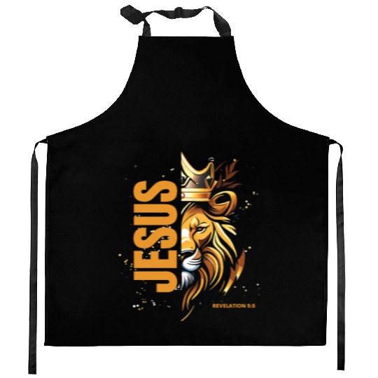 Jesus the Lion of Judah - Revelation 5:5 Cool Kitchen Aprons