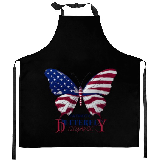 PATRIOTIC butterfly elegance Kitchen Aprons