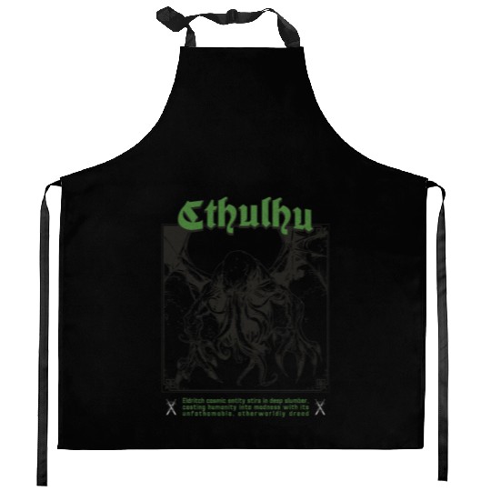 Tarot Card - Cthulhu Cult Lovecraft Necronomicon Kitchen Aprons
