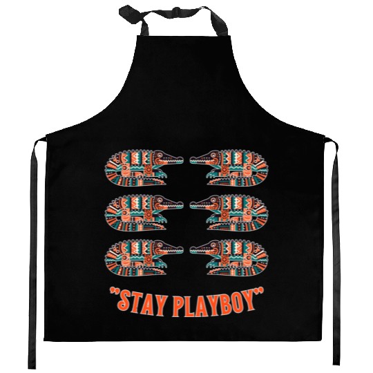 Stylish Playboy with Crocodile Kitchen Aprons