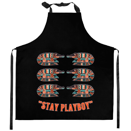 Stylish Playboy with Crocodile Kitchen Aprons