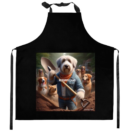 Funny and cute animal or pet Republican Kitchen Aprons