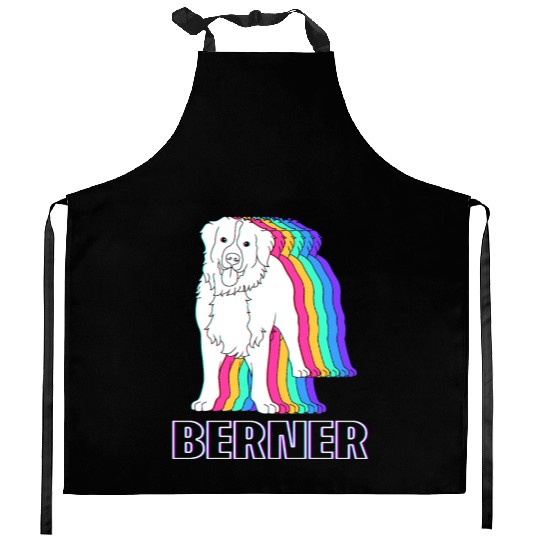 Funny Dog Lover Retro Berner Bernese Dog Kitchen Aprons