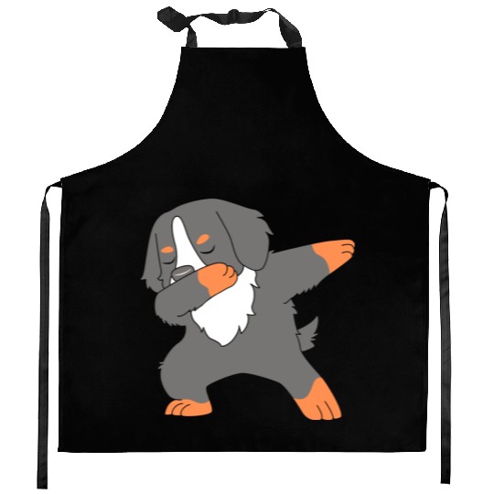 Cute Bernese Dog Lover Dabbing Dog Kitchen Aprons