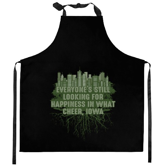 Look for Happiness in What Cheer Iowa Pun IA Joke Kitchen Aprons