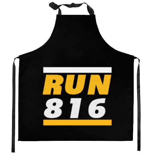 "RUN 816" Bold Athletic Runners fitness enthusiast Kitchen Aprons