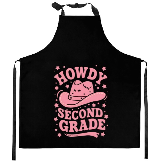 Howdy 2nd Grade Cowboy Cowgirl Back To School Kitchen Aprons