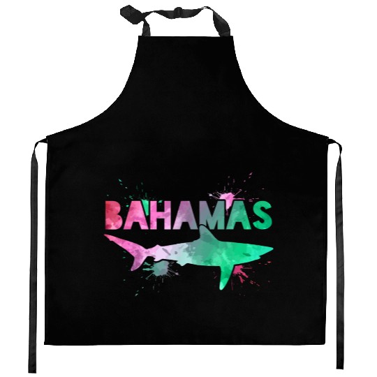 Bahamas Shark Watercolor Souvenir Kitchen Aprons