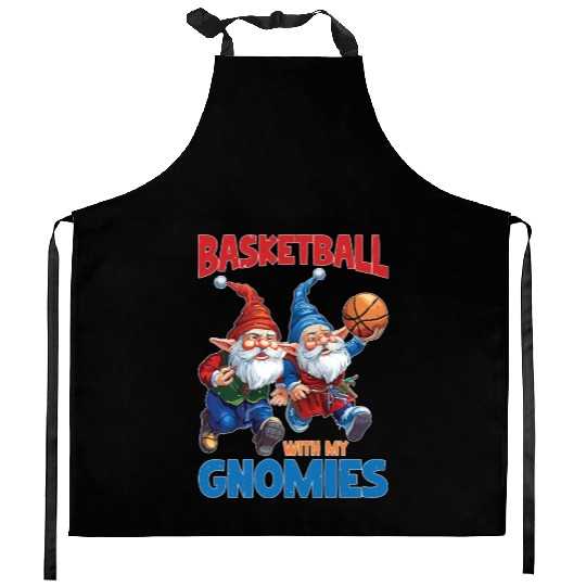 Basketball With My Gnomies Kitchen Aprons