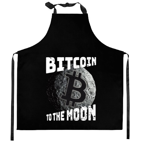 Bitcoin to the moon! Cryptocurrency Crypto Kitchen Aprons