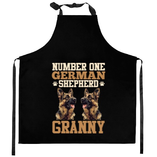 German Shepherd NUMBER ONE SHEPHERD GRANNY Kitchen Aprons