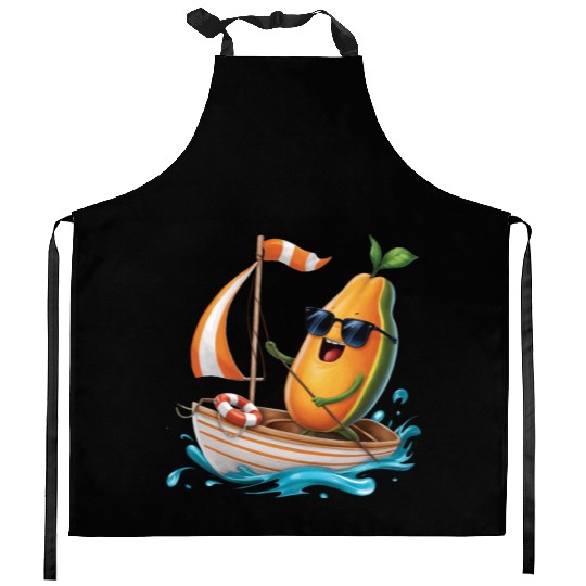 Fruit Boating Papaya Kitchen Aprons