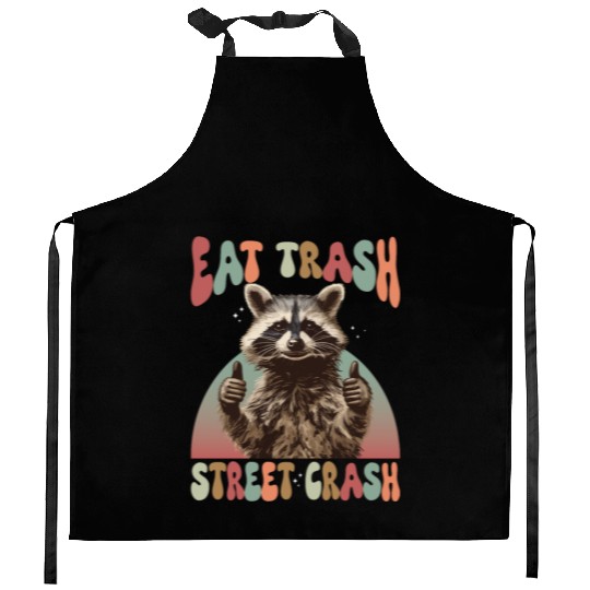 Funny Possum Raccoon Eat Trash Street Crash Kitchen Aprons