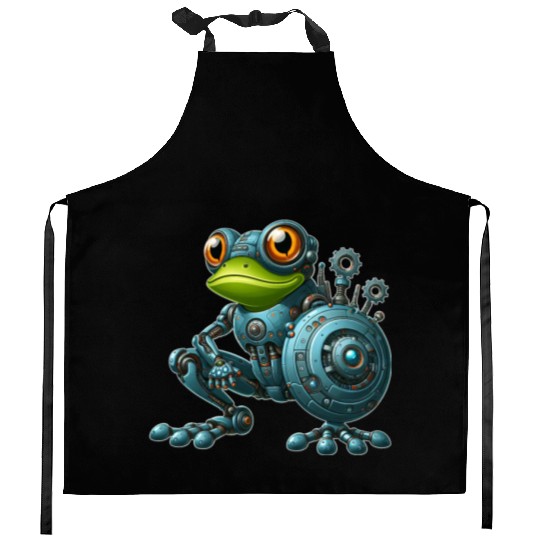 Cyborg Frog Toad Newt Robot Mech Design Kitchen Aprons