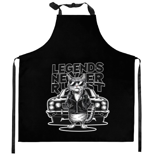 GANGSTA CAT oversized Kitchen Aprons