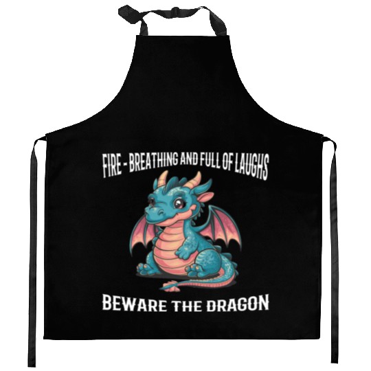 BEWARE THE DRAGON Kitchen Aprons