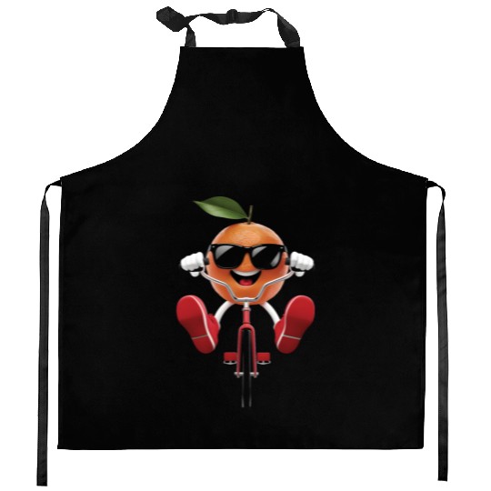 Mandarin Cycling On Bike Realistic Kitchen Aprons