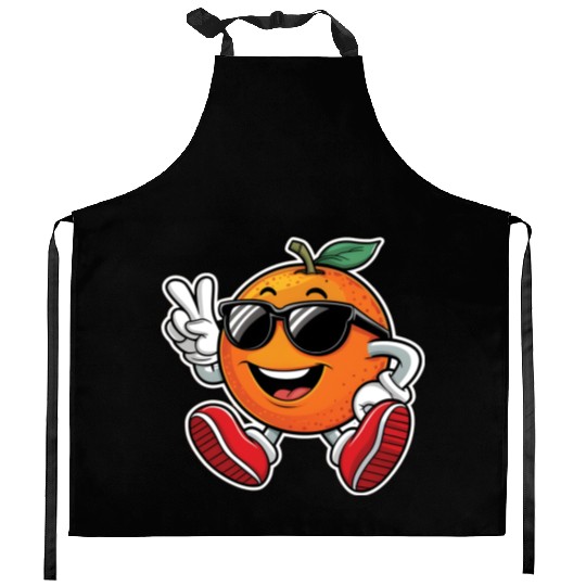Funny Orange Fruit Relaxing Kitchen Aprons