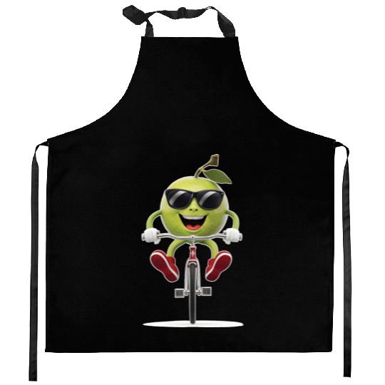 Guava Cycling On Bike Realistic Kitchen Aprons