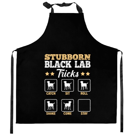 Labrador STUBBORN BLACK LAB TRICKS Labrador Kitchen Aprons