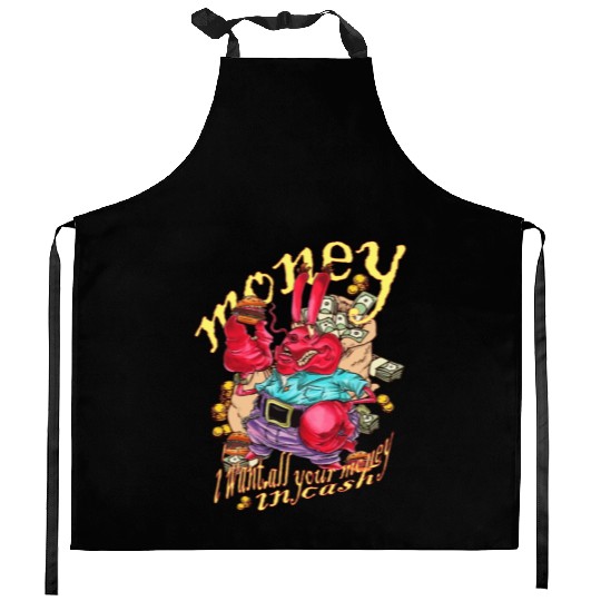 mr crabs wants all your money in cash Kitchen Aprons