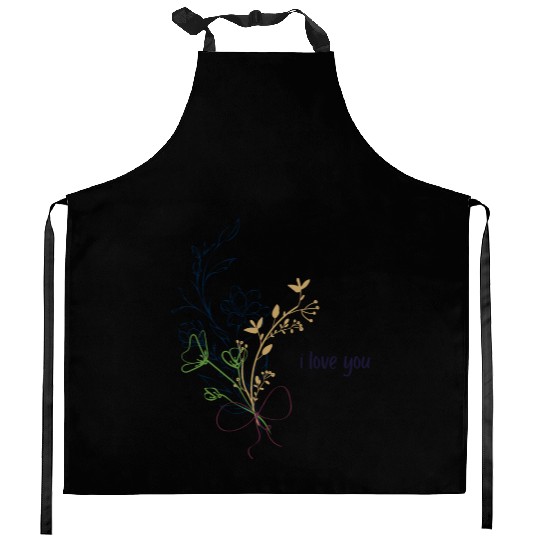 i love you #3 Kitchen Aprons