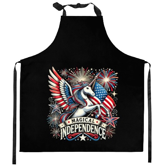 Star-Spangled Unicorn with American Pride and Kitchen Aprons