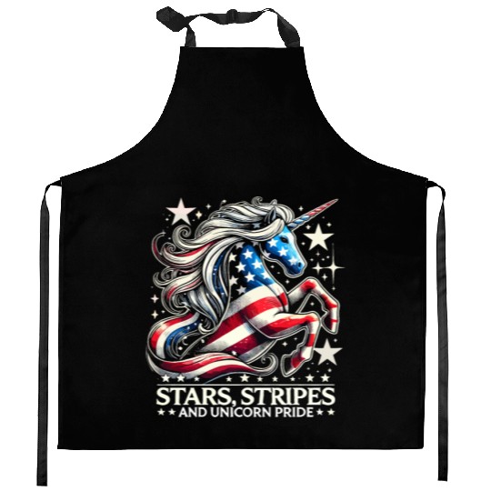 Star-Spangled Unicorn with American Pride and Kitchen Aprons