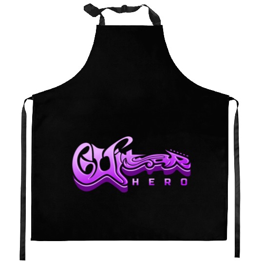 Guitar Hero - Typography Design Kitchen Aprons