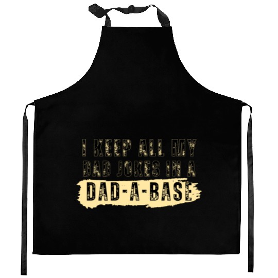 Funny dad jokes from son or daughter fathers day Kitchen Aprons