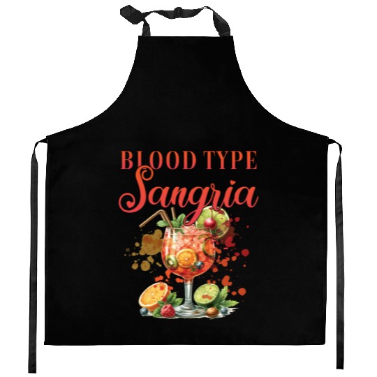 Cocktail Bartender Blood Type Sangria Kitchen Aprons