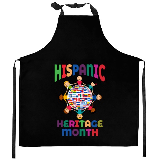 Hispanic Heritage Month Kids Countries Flags World Kitchen Aprons