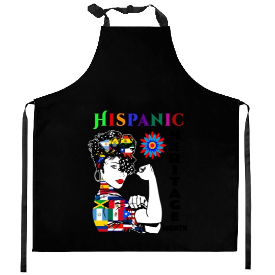 Hispanic Heritage Month Latino Countries Flag Kitchen Aprons