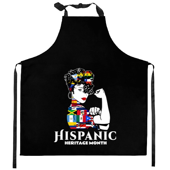 Hispanic Heritage Month Latino Countries Flag Kitchen Aprons