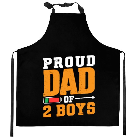 Proud Dad of 2 Boys Daddy Funny Father's Day Kitchen Aprons