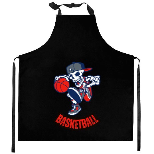 Basketball Skeleton: Slam Dunk Kitchen Aprons