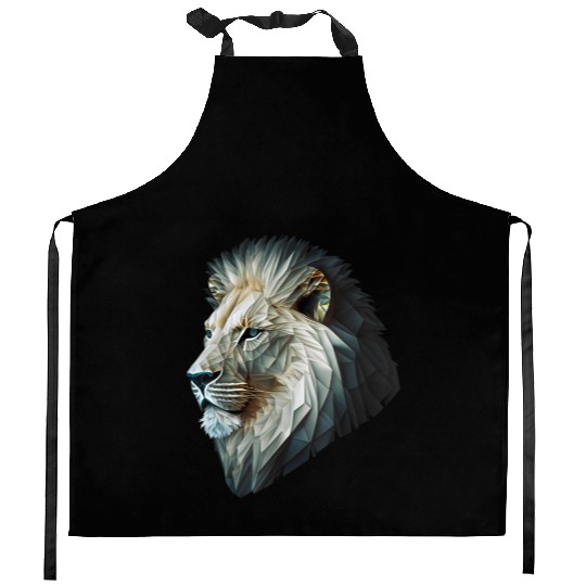 Polygon Animal Print White Kitchen Aprons
