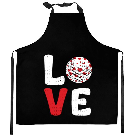 Valentine s Day Love Golfball Kitchen Aprons