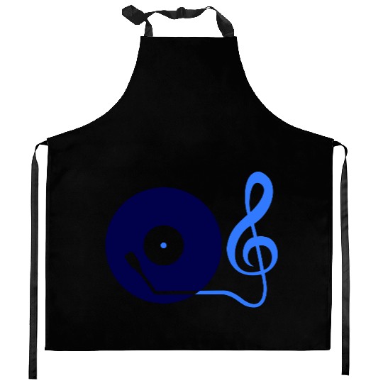 Music Clef Note Record Plate Vinyl DJ Party Treble Kitchen Aprons