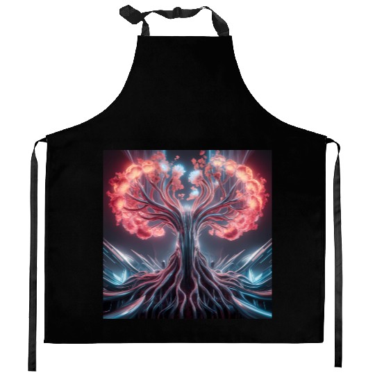 Biomechanical Blossom Kitchen Aprons