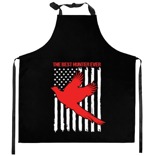 4th Of July US Flag Best Hunter Pheasant Hunting Kitchen Aprons
