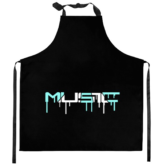 Music Text Letters Quote Saying Graffiti Drops Kitchen Aprons