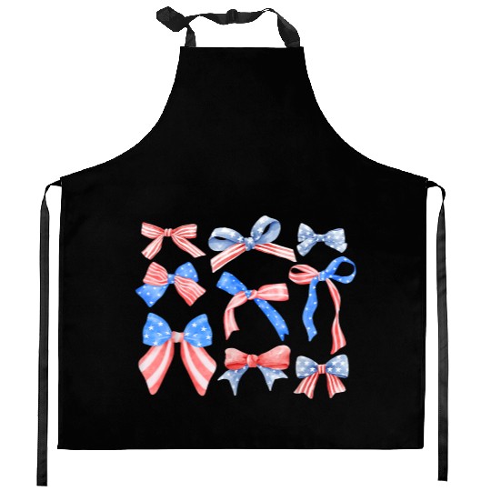 Red White Blue American Coquette Kitchen Aprons
