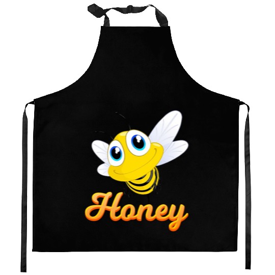 Playful Bee Cartoon Design Kitchen Aprons