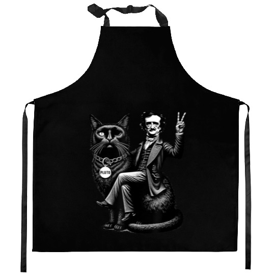 Edgar Allan Poe Riding Kitchen Aprons