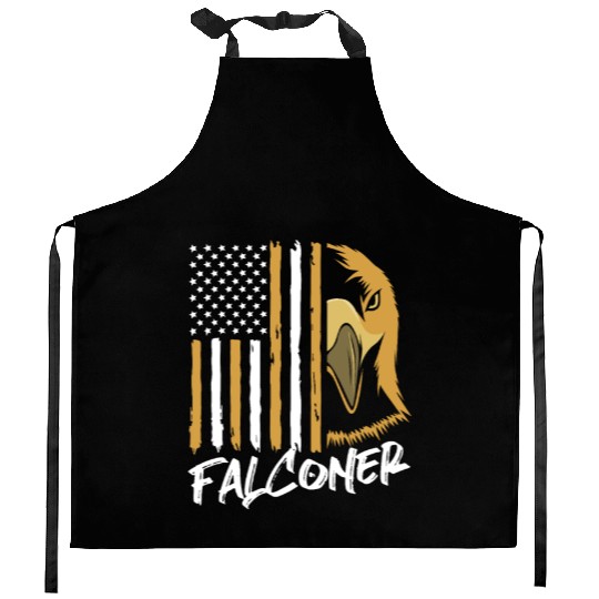 4th Of July US Flag Falcon Bird Lover Falconry Kitchen Aprons