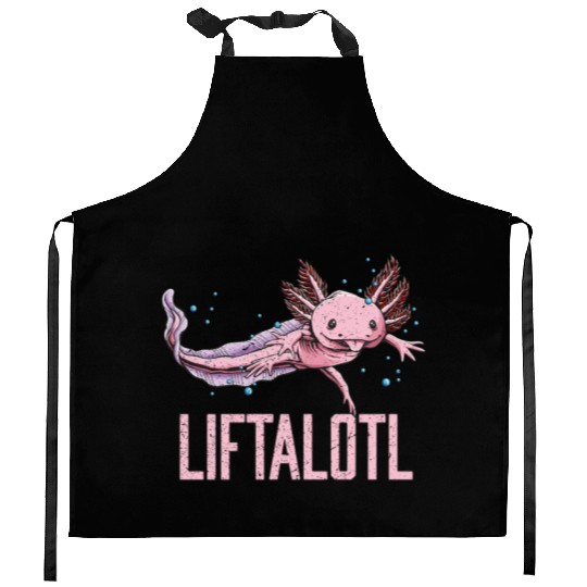Liftalotl Workout Axolotl Gym Salamander Funny Wei Kitchen Aprons