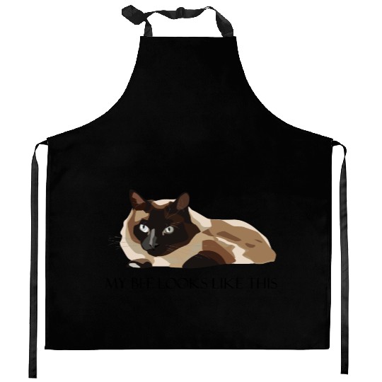 My bff looks like this (cat) Kitchen Aprons