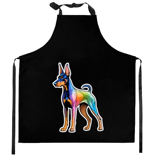 Dobermann Watercolor Kitchen Aprons