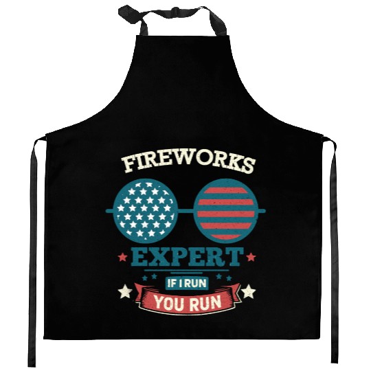 Fireworks Expert: If I Run, You Run! Kitchen Aprons